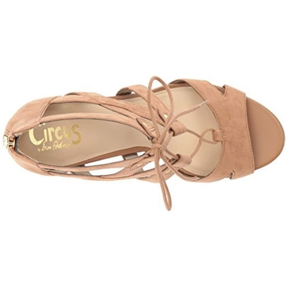 NWOB Circus by Sam Edelman Emilia Block Heel Lace-up Vegan Suede Sandal - Picture 4 of 7